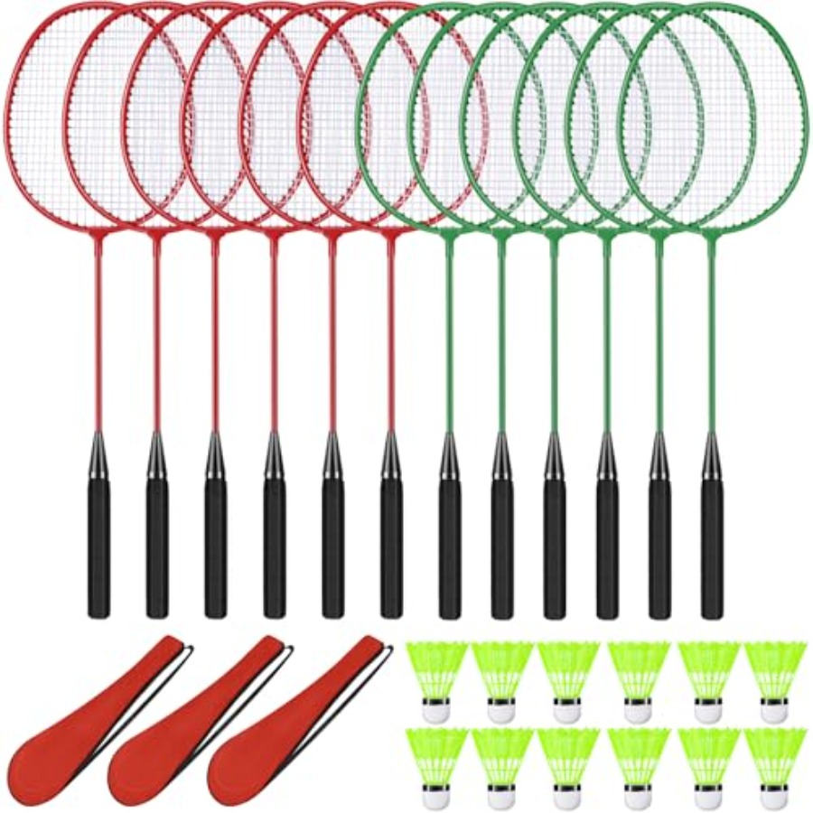 Nylon Shuttlecock 12 - 12 Pack Badminton Rackets Set Including