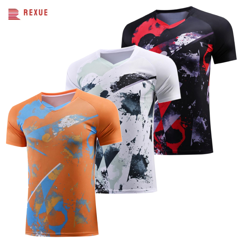 Table Tennis V Neck Shirt Men  - Badminton Jersey ulasan dan harga