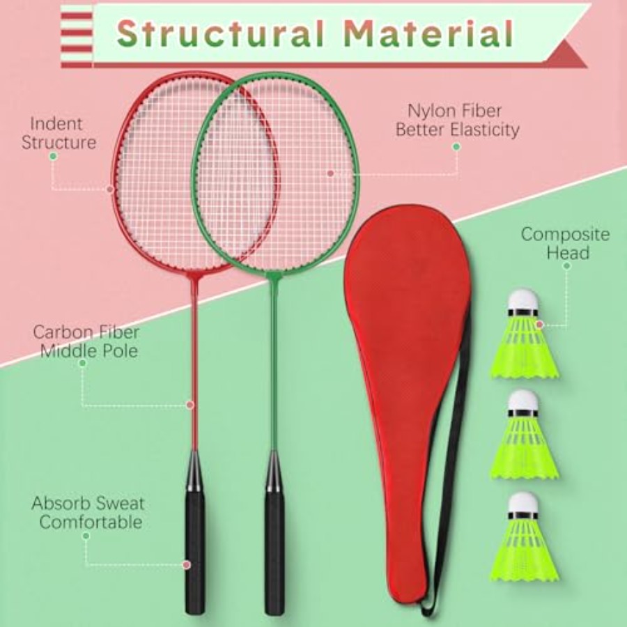 12 Pack Badminton Rackets Set  - Nylon Shuttlecock 12 ulasan dan harga