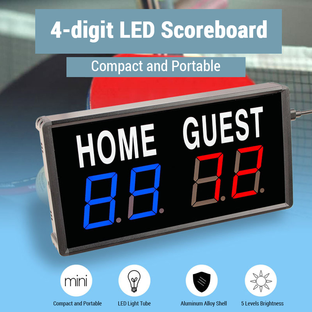 Portable 4 Digit LED Scoreboar - Badminton Score ulasan dan harga